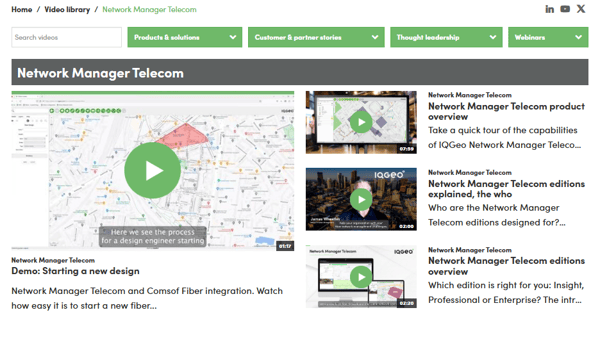 IQGeo Network Manager Telecom videos